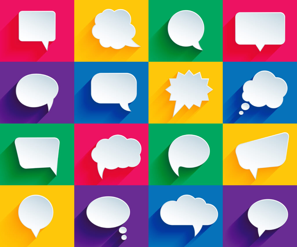 speech bubbles in flat style