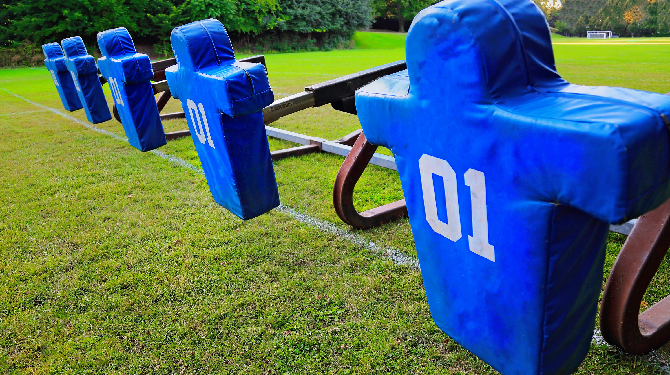 Football training field in college campus