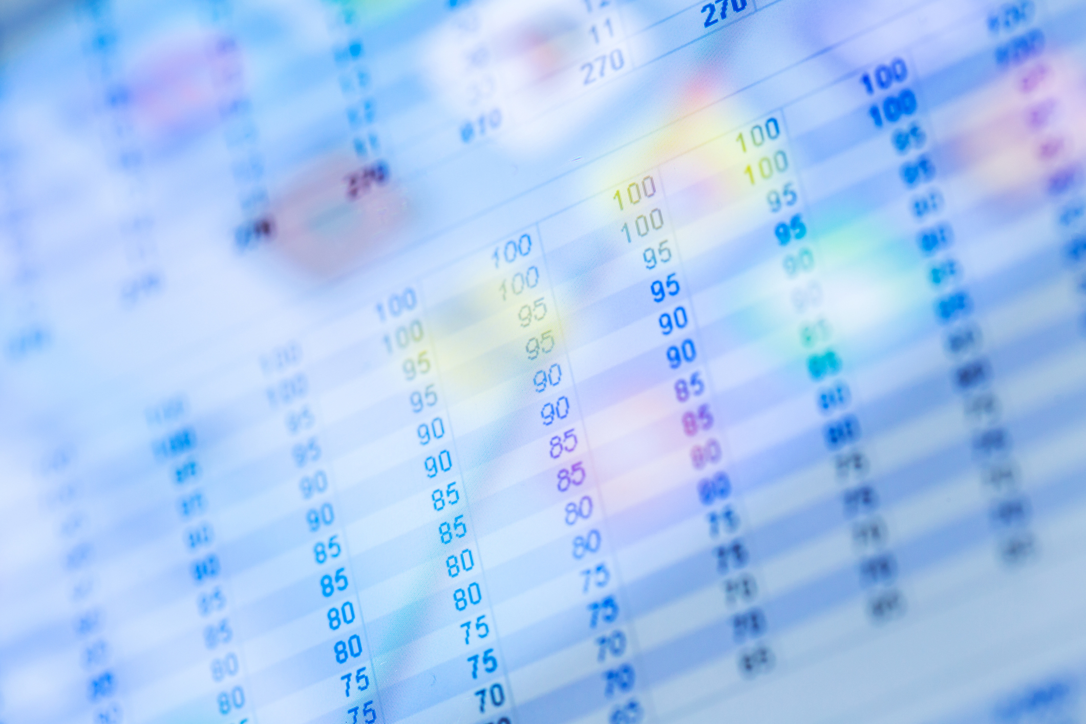 spread sheet data show on tablet