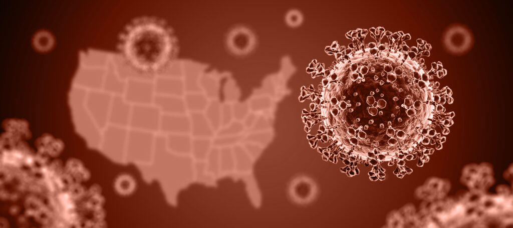 Coronavirus with USA Map Background