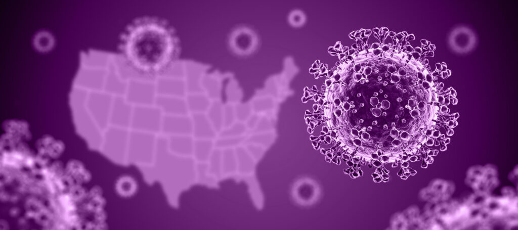 Coronavirus with USA Map Background