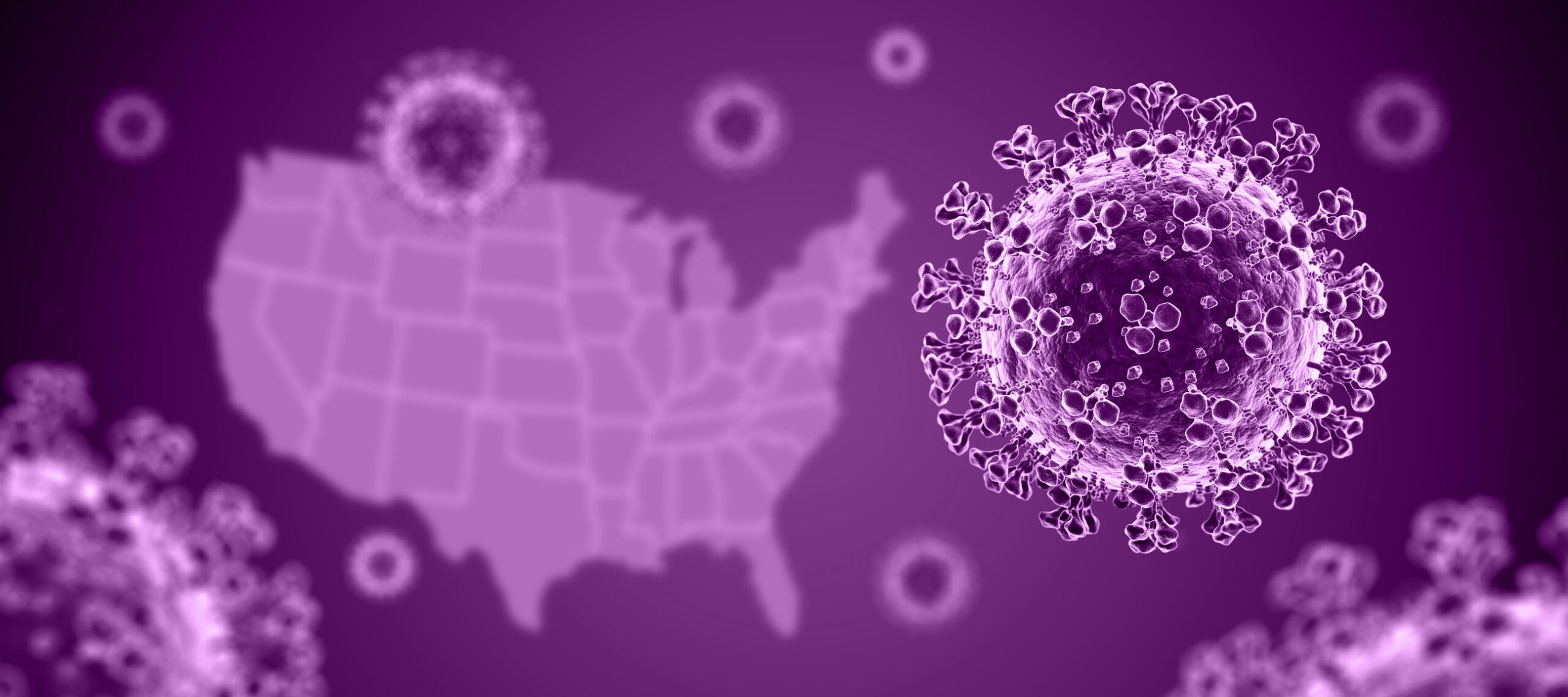Coronavirus with USA Map Background