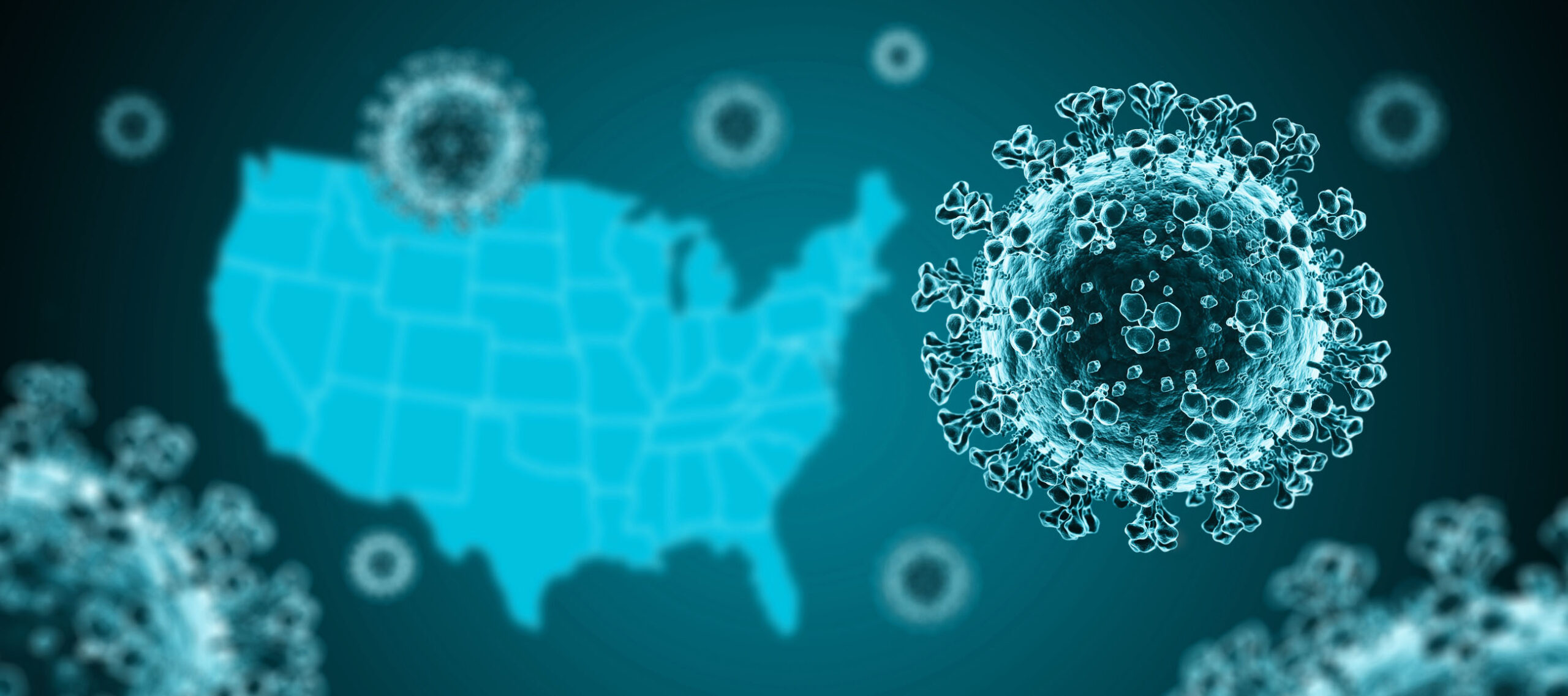 Coronavirus with USA Map Background