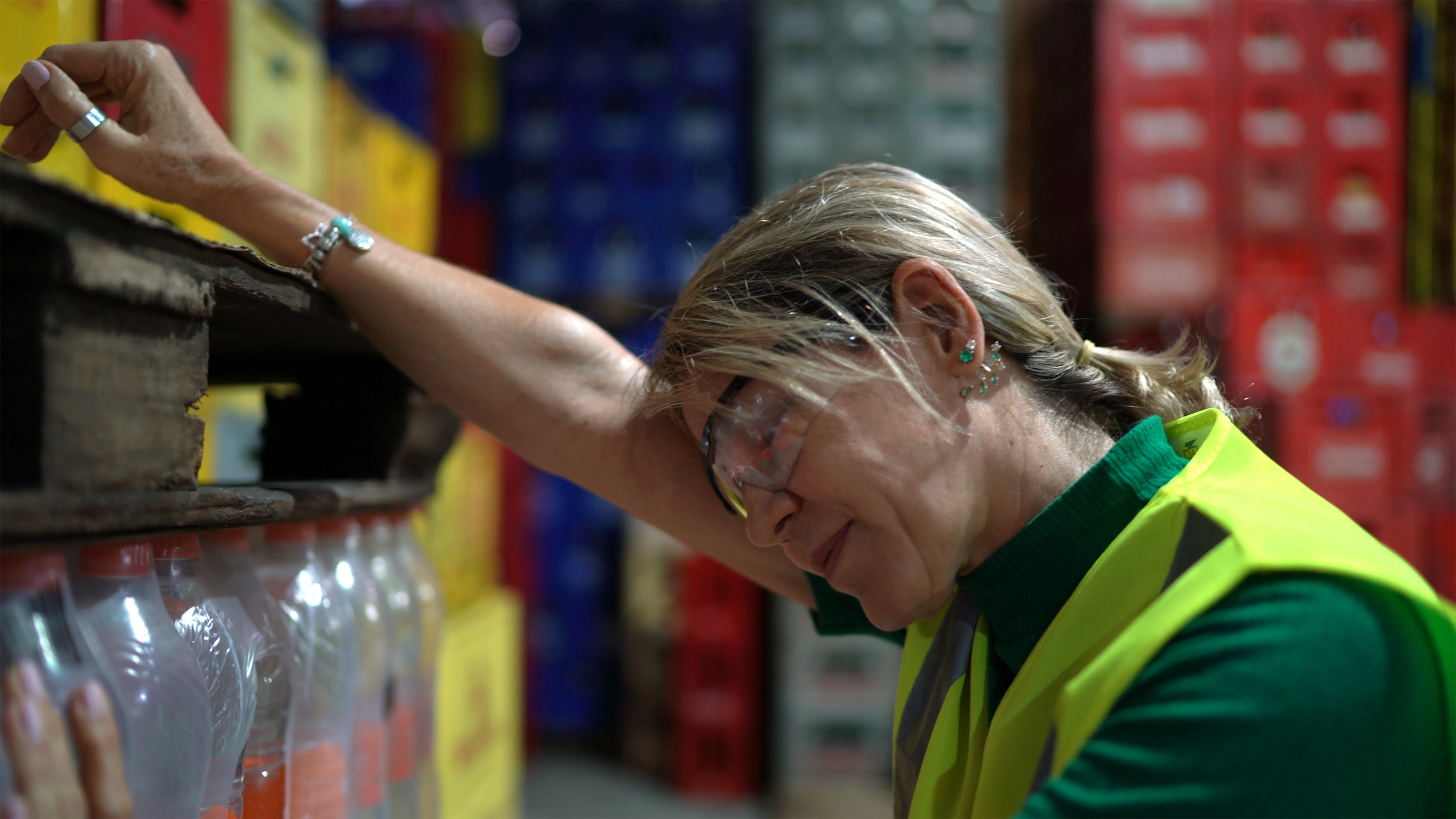 Exhausted employee at warehouse