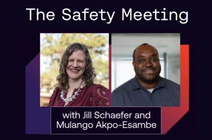 Safety Meeting with jill and mulango