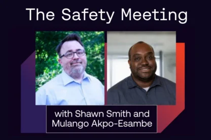 Safety Meeting with shawn and mulango