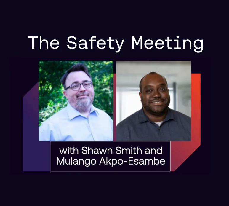 Safety Meeting with shawn and mulango
