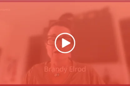 Video thumbnail featuring Brandy Elrod with a play button overlay.